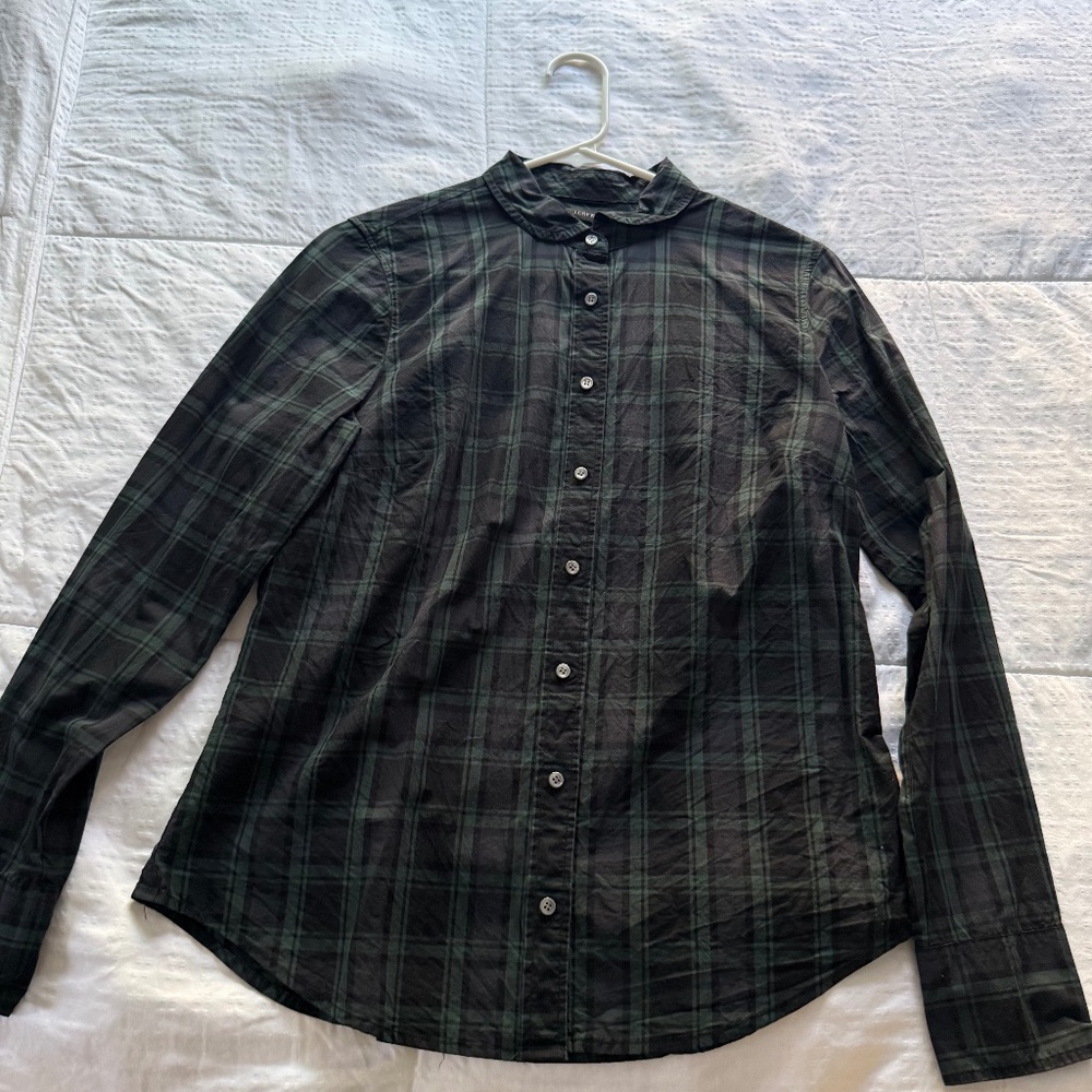 J. Crew Plaid Button Down Top (Size 6)